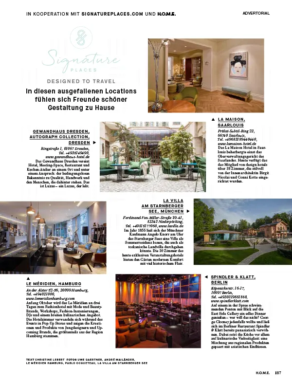 H.O.M.E. Magazin – Signature Places