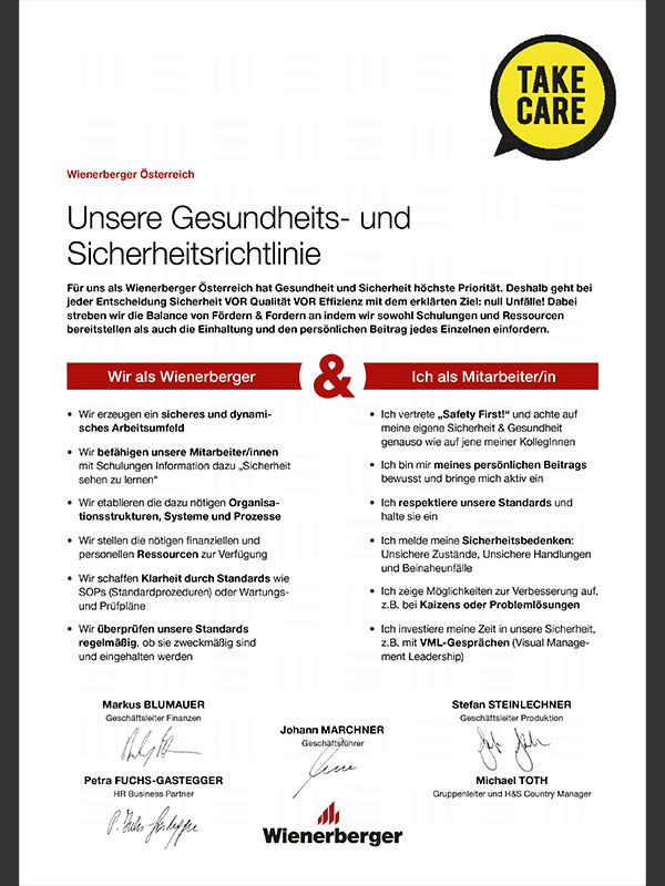 Safety Day Richtlinien